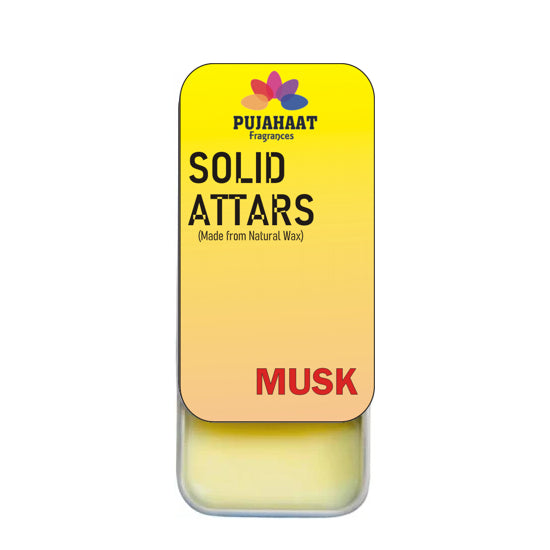 Pujahaat Musk Premium Fragrance | Solid Attar for Men & Women | Alcohol Free | Strong lasting fragrance - Musk