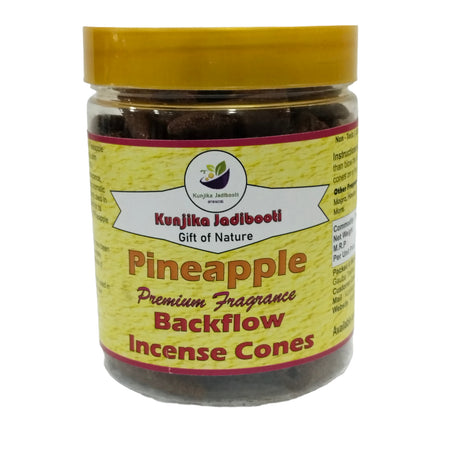Kunjika Jadibooti Premium Scented Backflow Incense Dhoop /Cone | No Charcoal No Bamboo | for Pooja, Rituals & Special Occassions, Smoke Fountain, Pineapple Fragrance - 200 Gms