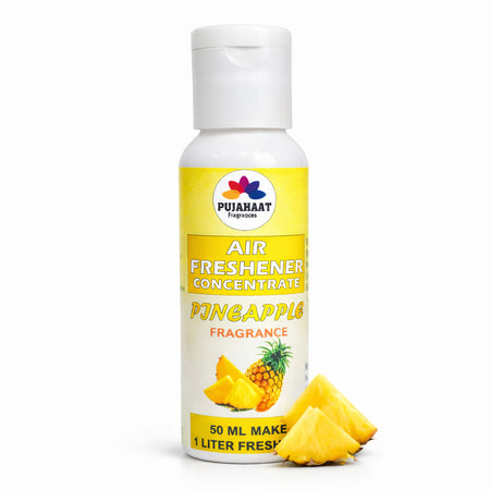 Pineapple, Orange, Lemon Grass Air Freshener Concentrate Set of 3 (50ml Each) Makes 1 Liter Each | Long Lasting Room Freshener Liquid | Fragrance Combo for Home, Office, Car | Alcohol-Free Premium Fragrance by Pujahaat