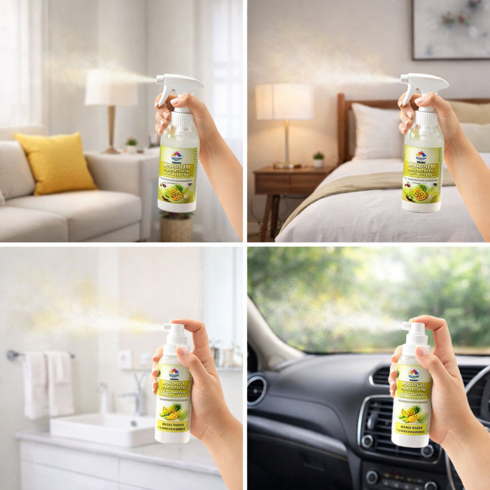 Pineapple, Orange, Lemon Grass Air Freshener Concentrate Set of 3 (50ml Each) Makes 1 Liter Each | Long Lasting Room Freshener Liquid | Fragrance Combo for Home, Office, Car | Alcohol-Free Premium Fragrance by Pujahaat