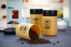 Tea Sugar Coffee Container Set Of 3 | Kitchen Counter Top Airtight Storage Canister With Lids (Brown), 800ml, Plastic