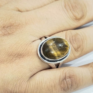 Tiger Eye Adjustable Ring for Abundance, Prosperity, Self Love, Wealth Will Power and Protection
