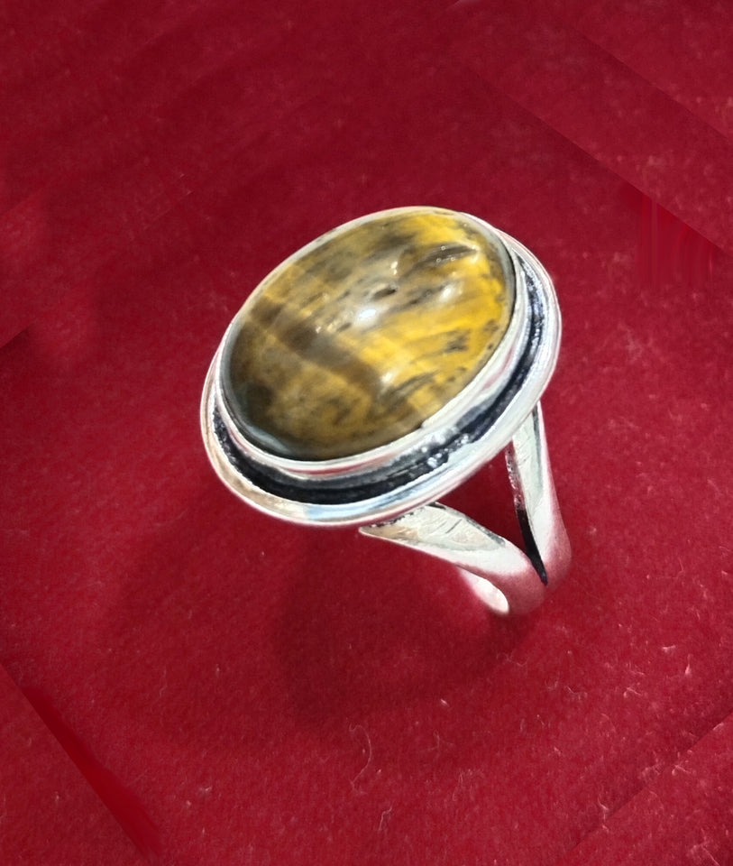 Tiger Eye Adjustable Ring for Abundance, Prosperity, Self Love, Wealth Will Power and Protection