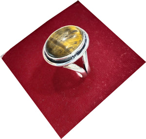 Tiger Eye Adjustable Ring for Abundance, Prosperity, Self Love, Wealth Will Power and Protection