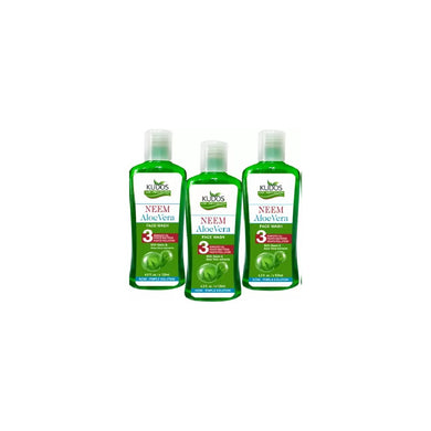 Kudos Neem Aloe vera Face Wash - Neem Face Wash Cleanser For Acne And Pimples - Complete Face Care - 120ml Pack Of 3