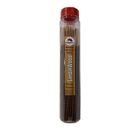 Pujahaat Premium Scented Incense Stick Masala Agarbatti | No Charcoal Incense Sticks, 100% Herbal Fragrance Agarbatti, 0% Sulphates - Sandalwood (Chandan) Fragrance