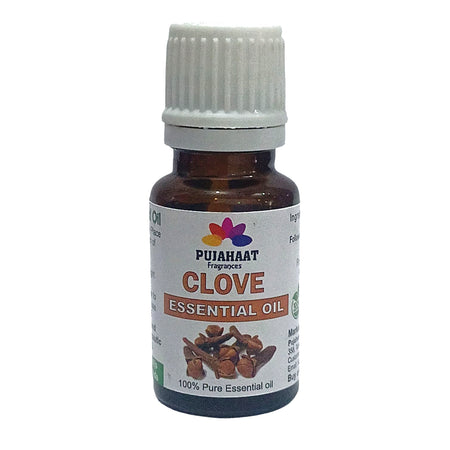 Pujahaat Clove Essential Oil for Teeth, Gum, Skin & Hair Care and Diffuser - Undiluted, Pure & Natural Aromatherapy Grade- Vegan & Cruelty free - 15 ml