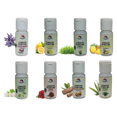 Pujahaat Lavender, Lemon, Rose, Khus, Kewda, Pineapple, Sandalwood Cooler Perfume/Aroma Diffuser Oil or Fragrance, Long Lasting Cooler Scent/Aroma Diffuser Fragrance Oil - Multipurpose Aroma Oil Perfume for Cooler - 25 ml each (8 X 25 ml)