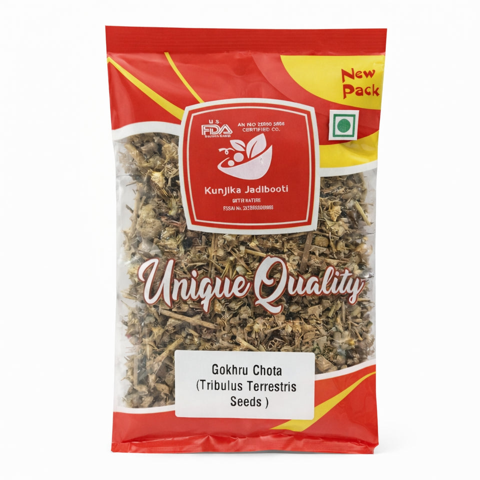 Kunjika Jadibooti Gokhru Chota -Tribulus Terrestris Seeds- Small Caltrops Natural - 100 gm