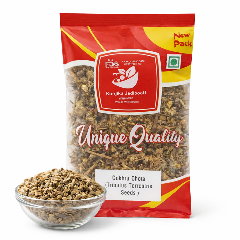 Kunjika Jadibooti Gokhru Chota -Tribulus Terrestris Seeds- Small Caltrops Natural - 100 gm