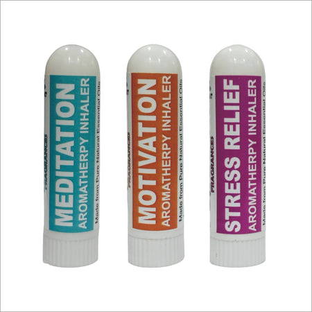Pujahaat Natural Essential oil based Aromatherapy Nasal Inhaler Stick Meditation, Motivation, Stress Relief Made with therapeutic grade essential oils- Set of 3
