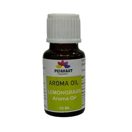 Pujahaat Lemongrass Aroma Oil for Aromatherapy oils, Oil for diffusers, Humidifier oils, Oil Burners, Spa and Air Purifier 10ml Each, Lemongrass - Set of 2 (2 x 10 ml)