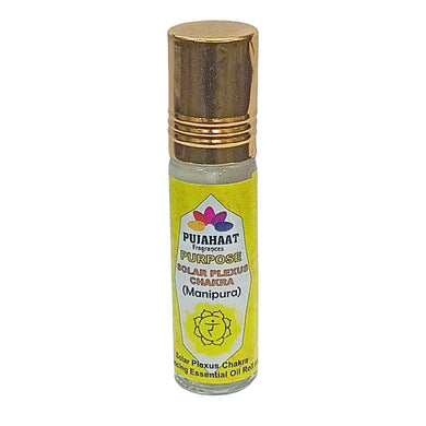Pujahaat Solar Plexus Chakra Essential Oil Roll-On Blend | 6 ml/0.20 fl oz | Manipura | Aromatherapy Oils for Balance, Aromatherapy Oils Chakra Healing Roll on