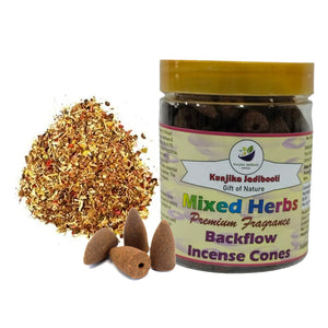 Kunjika Jadibooti Premium Scented Backflow Incense Dhoop /Cone | No Charcoal No Bamboo | for Pooja, Rituals & Special Occassions, Smoke Fountain, Mixed Herbs / Jadibooti's Fragrance - 200 Gms