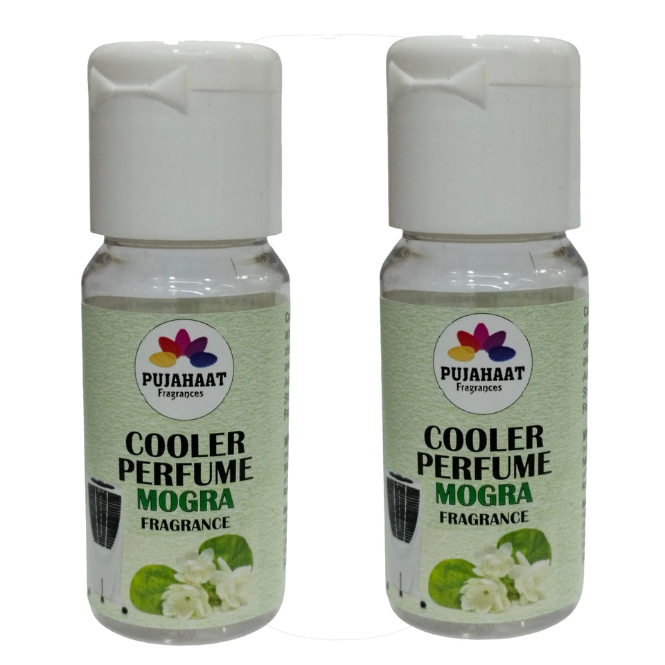 Pujahaat Mogra Cooler Perfume/Aroma Diffuser Oil or Fragrance, Long Lasting Cooler Scent/Aroma Diffuser Fragrance Oil - Multipurpose Aroma Oil Perfume for Cooler - 25 ml each (2 X 25 ml)