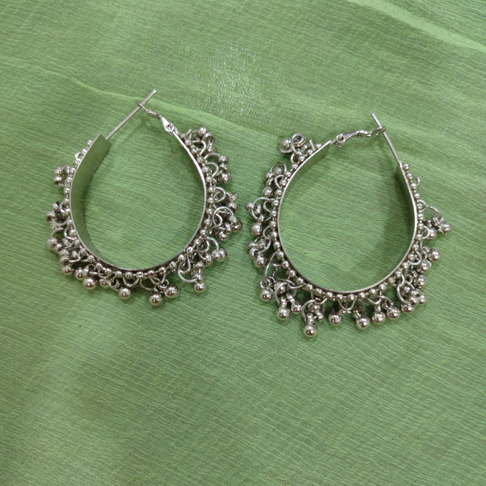 Bollywood Oxidized Silver Plated Handmade Designer Jewellery set/ Party wear/ Casual Oxidized choker necklace earrings Jhumka Afgani OS-1