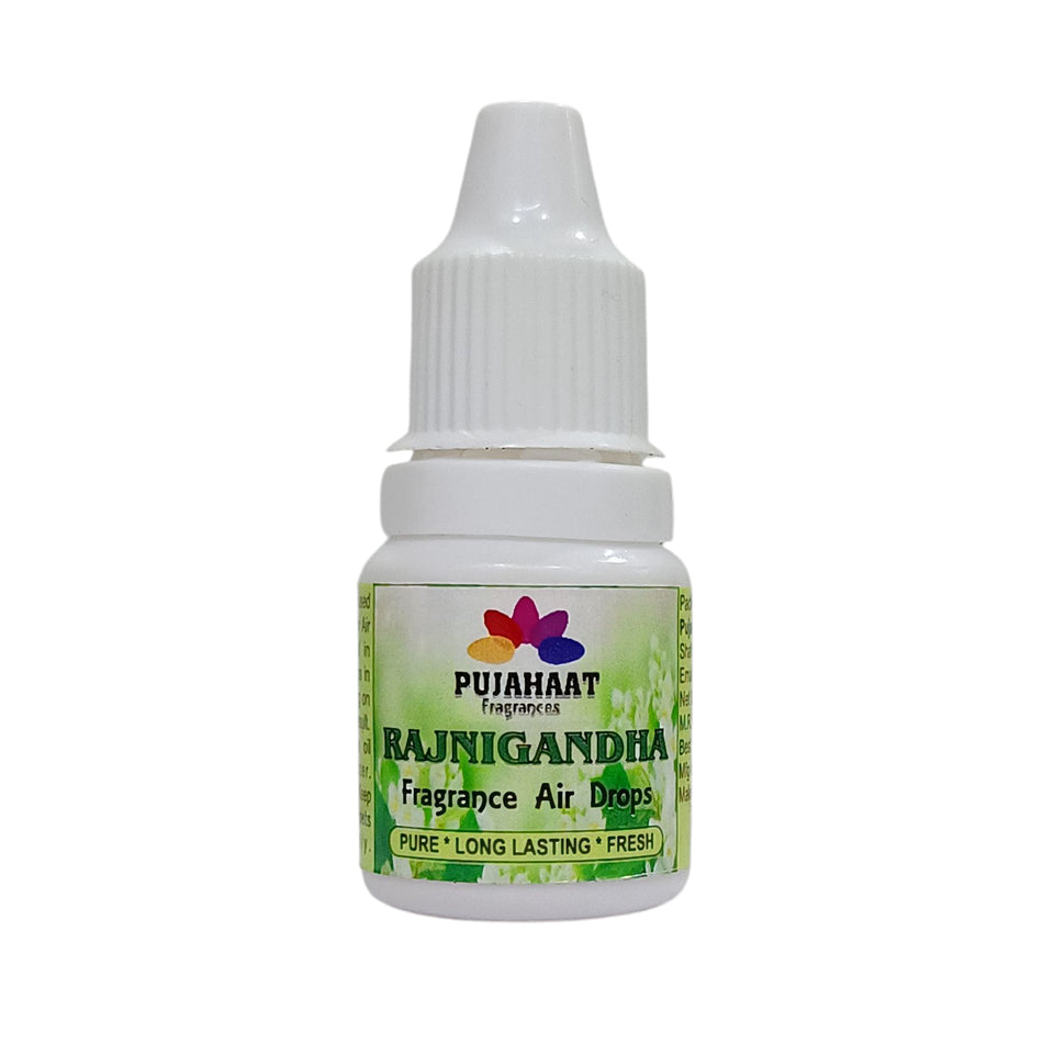 Pujahaat Premium Rajnigandha Fragrance Air drops Air freshener for room, bathroom, toilet, car, wardrobes -Pack of 2 (2 x 5ml)