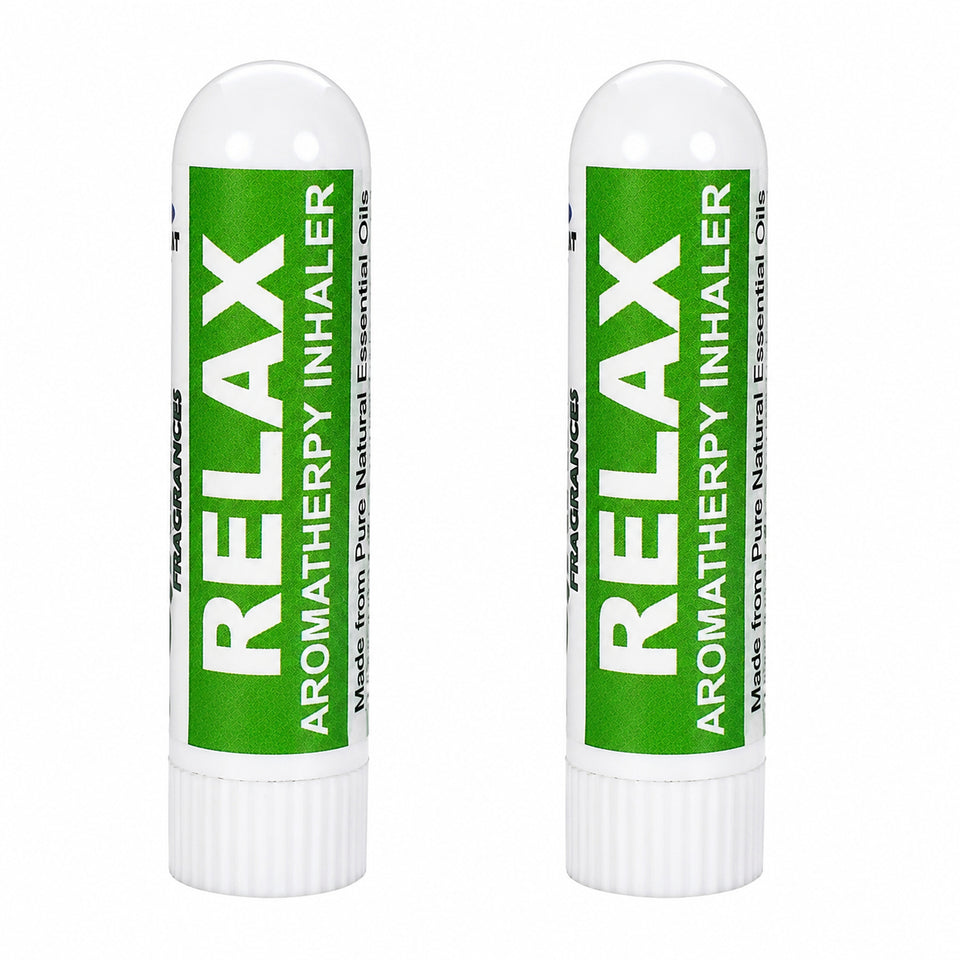 Pujahaat Natural Essential oil Aromatherapy Nasal Inhaler Stick help to RELAX, Made with 100% natural, therapeutic grade- Set of 2