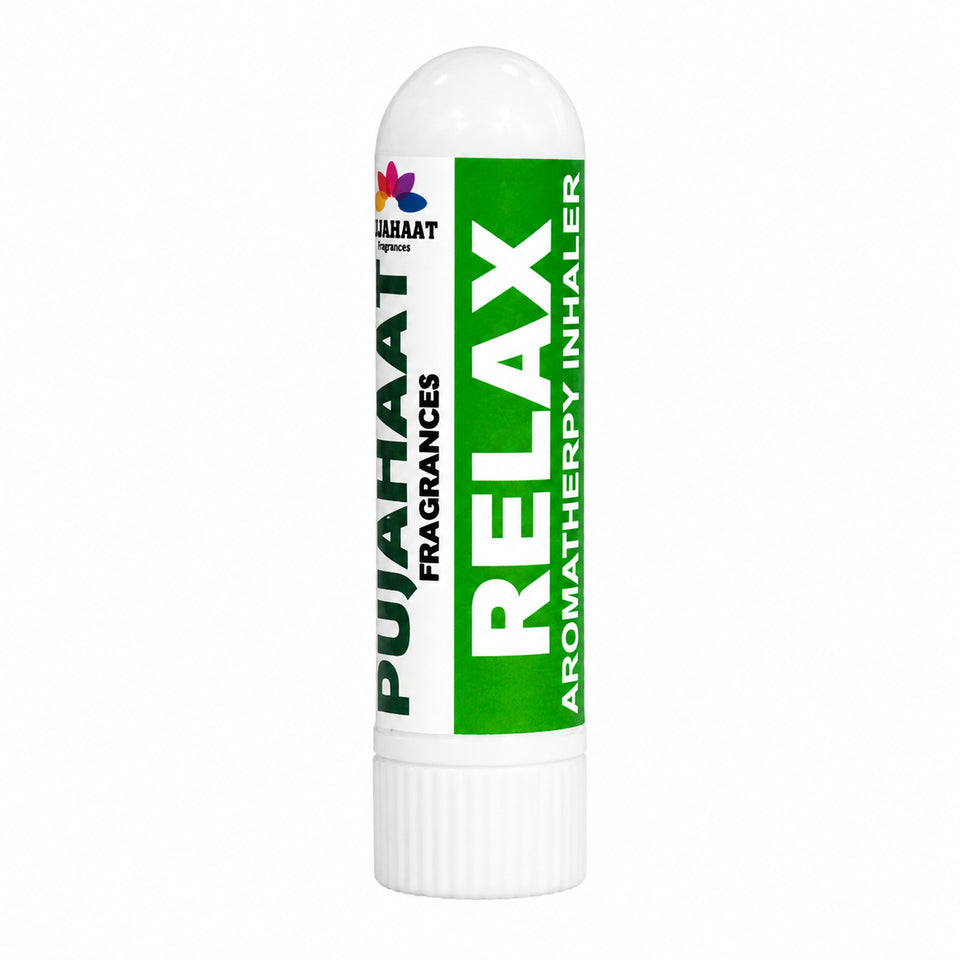 Pujahaat Natural Essential oil Aromatherapy Nasal Inhaler Stick help to RELAX, Made with 100% natural, therapeutic grade- Set of 2