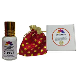 Pujahaat Premium Alcohol-Free Attar | Ittar 6ml, Long-Lasting Travel Size Roll-On, Best Perfume Attar Fragrance Oil : C-Five