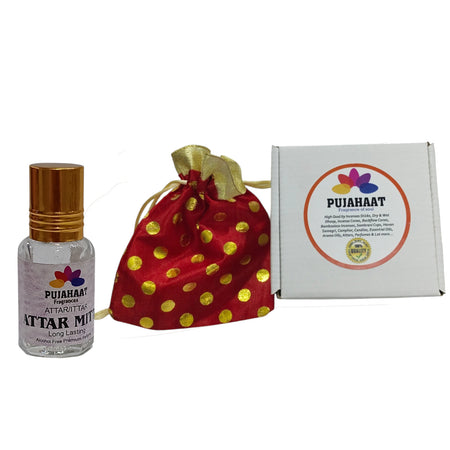 Pujahaat Premium Alcohol-Free Attar | Ittar 6ml, Long-Lasting Travel Size Roll-On, Best Earthy Attar Fragrance Oil - Mitti