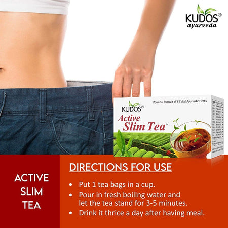 Kudos Active Slim Tea 2g X 30 Tea Bags (Pack Of4) | 13 Vital Herbs Herbal to loose Weight