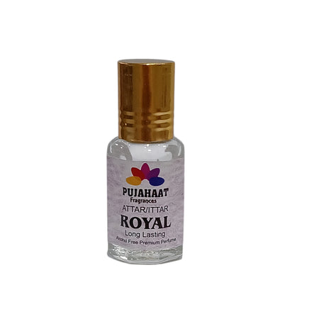 Pujahaat Premium Alcohol-Free Attar | Ittar 6ml, Long-Lasting Travel Size Roll-On, Best Masculine Attar Fragrance Oil - Royal