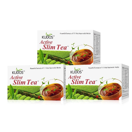 Kudos Active Slim Tea 2g X 30 Tea Bags (Pack Of 3) | 13 Vital Herbs Herbal to loose Weight