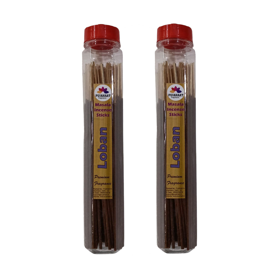 Pujahaat Premium Scented Incense Stick Masala Agarbatti | No Charcoal Incense Sticks, 100% Herbal Fragrance Agarbatti, 0% Sulphates - Loban Fragrance