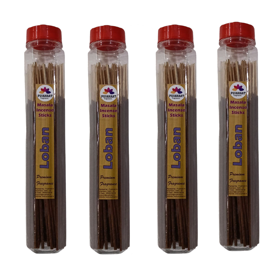 Pujahaat Premium Scented Incense Stick Masala Agarbatti | No Charcoal Incense Sticks, 100% Herbal Fragrance Agarbatti, 0% Sulphates - Loban Fragrance