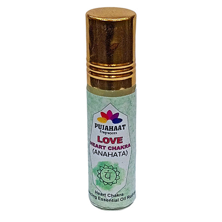 Pujahaat Heart Chakra Essential Oil Roll-On Blend | 6 ml/0.20 fl oz | Anahata | Essential Oil Roll-On Blend |Aromatherapy Oils Chakra Healing Roll on
