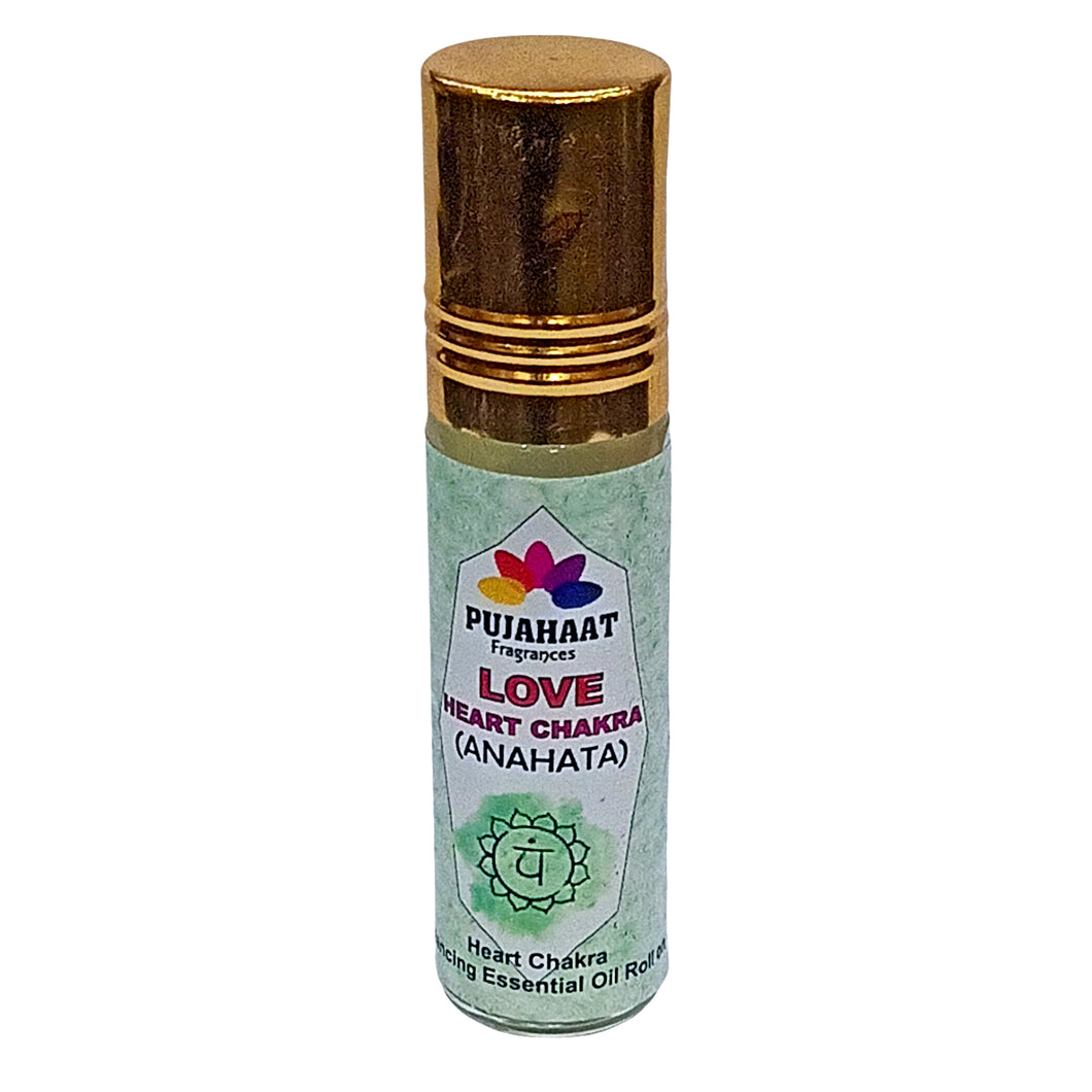 Pujahaat Heart Chakra Essential Oil Roll-On Blend | 6 ml/0.20 fl oz | Anahata | Essential Oil Roll-On Blend |Aromatherapy Oils Chakra Healing Roll on
