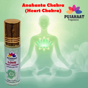 Pujahaat Heart Chakra Essential Oil Roll-On Blend | 6 ml/0.20 fl oz | Anahata | Essential Oil Roll-On Blend |Aromatherapy Oils Chakra Healing Roll on