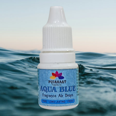 Pujahaat Premium Aqua Blue Fragrance Air drops Air freshener for room, bathroom, toilet, car, wardrobes -Pack of 2 (2 x 5ml)
