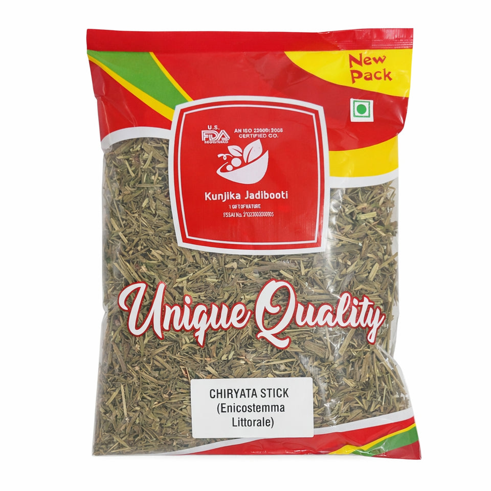 Kunjika Jadibooti Chirayata Stick | Chirata | Kalmegh Whole | Andrographis paniculata | Bitter Stick | Chiraita Nepali |Enicostemma Littorale | Indian Gentian - 100 gm