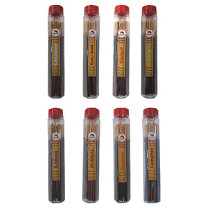 Pujahaat Premium Sandalwood, Rose, Mogra, Loban, Guggal, Hawan Samagri, Camphor (Kapoor), Musk(Kasturi) Scented Incense Stick Masala Agarbatti | No Charcoal Incense Sticks, Agarbathi, 0% Sulphates 8 Fine Fragrance - 800 gm (8 x 100 GMS)