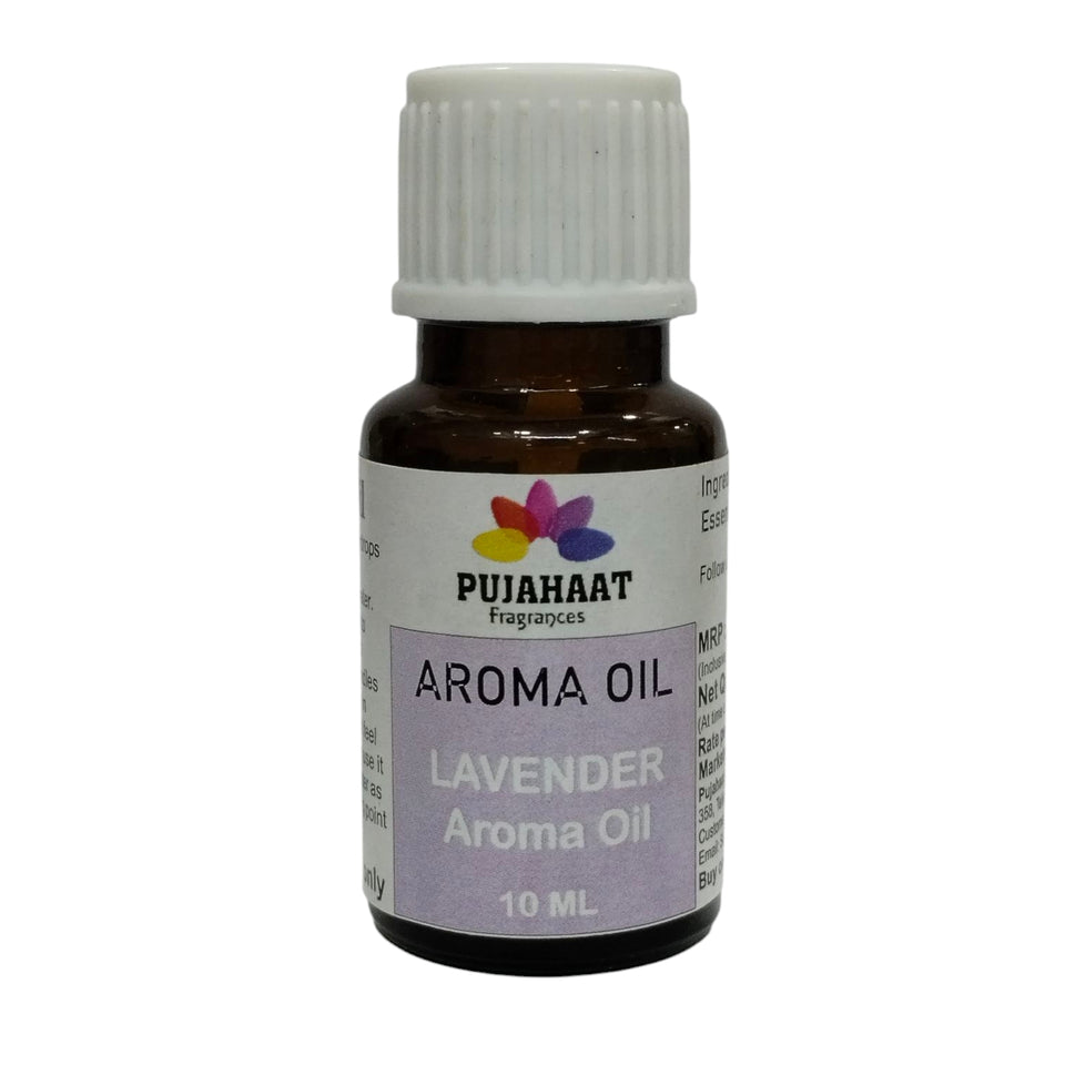 Pujahaat Lavender Aroma Oil for Aromatherapy oils, Oil for diffusers, Humidifier oils, Oil Burners, Spa and Air Purifier 10ml Each, Lavender - Set of 2 (2 x 10 ml)