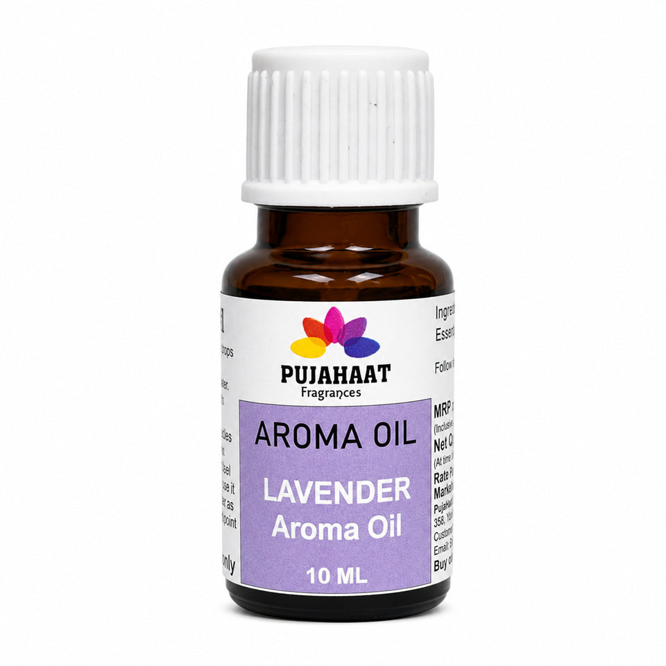 Pujahaat Lavender Aroma Oil for Aromatherapy oils, Oil for diffusers, Humidifier oils, Oil Burners, Spa and Air Purifier 10ml Each, Lavender - Set of 2 (2 x 10 ml)