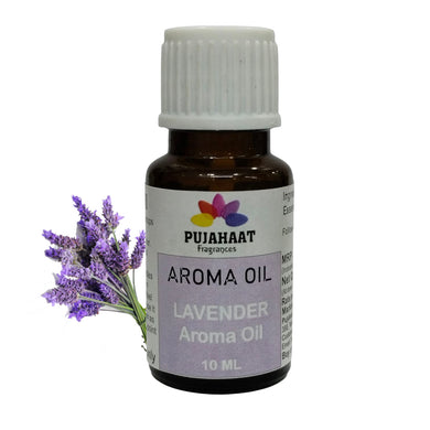 Pujahaat Lavender Aroma Oil for Aromatherapy oils, Oil for diffusers, Humidifier oils, Oil Burners, Spa and Air Purifier 10ml Each, Lavender - Set of 2 (2 x 10 ml)