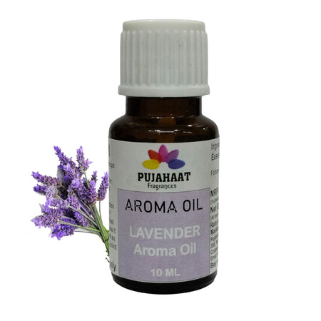 Pujahaat Lavender Aroma Oil for Aromatherapy oils, Oil for diffusers, Humidifier oils, Oil Burners, Spa and Air Purifier 10ml Each, Lavender - Set of 2 (2 x 10 ml)