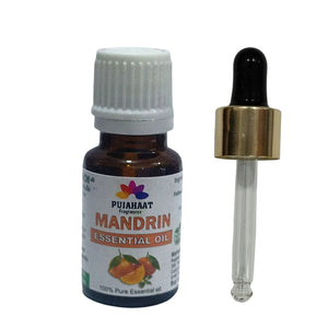 Pujahaat Mandarin Essential Oil for Skin | 100% Natural | Mandarin Oil for Diffuser | Essential Oil for Skin, Hair, Aromatherapy & Candle Making | Fresh Citrusy Scent, 15 ml