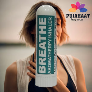Pujahaat Natural Essential oil based Aromatherapy Nasal Inhaler Stick Nausea, Motion Sickness, Breathe Made with therapeutic grade essential oils- Set of 3