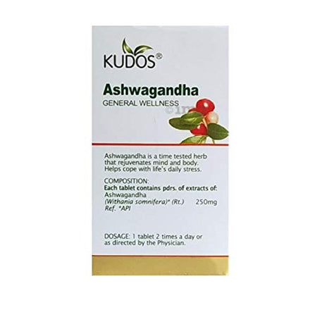 Kudos Ashwagandha 60 Tablet | General Wellness Supplement | Stress Reliever