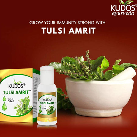 Kudos Ayurveda Tulsi Amrit | Best Tulsi Drops for Immunity Booster - 51ml | Healthy Lifestyle, Pure Ayuvedic & Safe