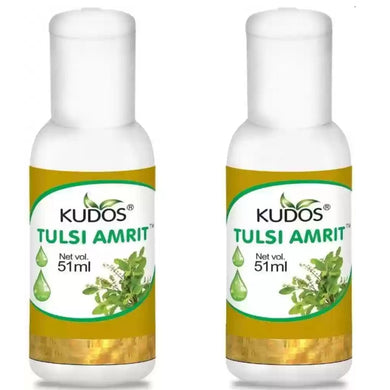 Kudos Ayurveda Tulsi Amrit | Best Tulsi Drops for Immunity Booster - 51ml (Pack Of 2) | Healthy Lifestyle, Pure Ayuvedic & Safe