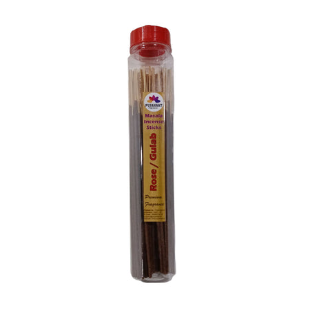 Pujahaat Premium Scented Incense Stick Masala Agarbatti | No Charcoal Incense Sticks, 100% Herbal Fragrance Agarbatti, 0% Sulphates - Rose Fragrance