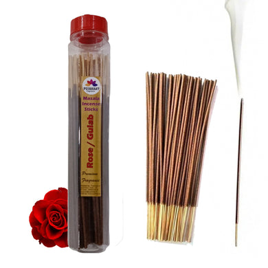 Pujahaat Premium Scented Incense Stick Masala Agarbatti | No Charcoal Incense Sticks, 100% Herbal Fragrance Agarbatti, 0% Sulphates - Rose Fragrance