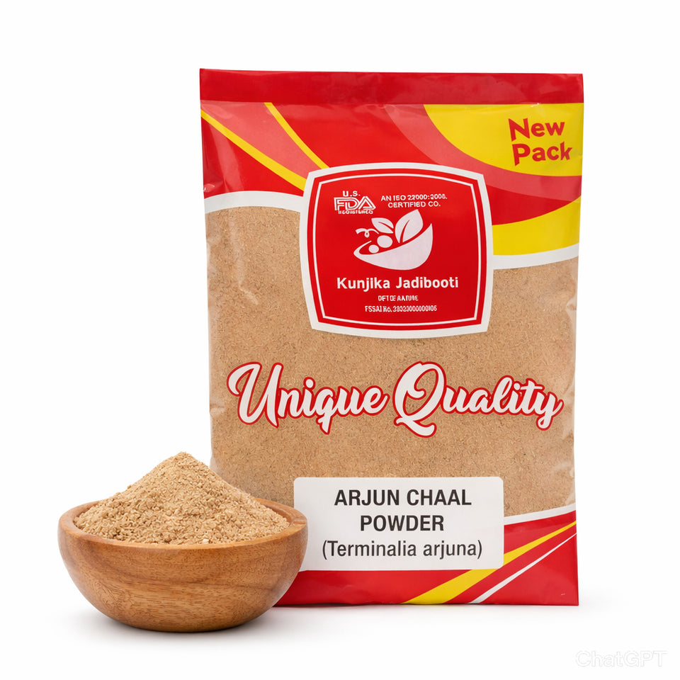 Kunjika Jadibooti Arjun Chaal Powder (Terminalia Arjuna) – 100% Pure Herbal Bark Powder for Ayurvedic Wellness & Daily Health Support