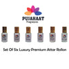 Pujahaat Premium Alcohol-Free Attars | Ittar (Pack Of 6) Attar Perfume Combo- Million, Spice Twist, Nomade, C-five, Savage, Royal - 18ml (6x3ml) Combo-5