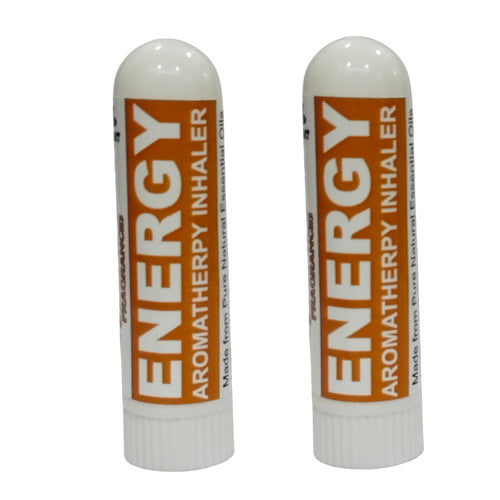 Pujahaat Natural Essential oil based Aromatherapy Nasal Inhaler Stick ENERGY, Made with 100% natural, therapeutic grade essential oils - Set of 2